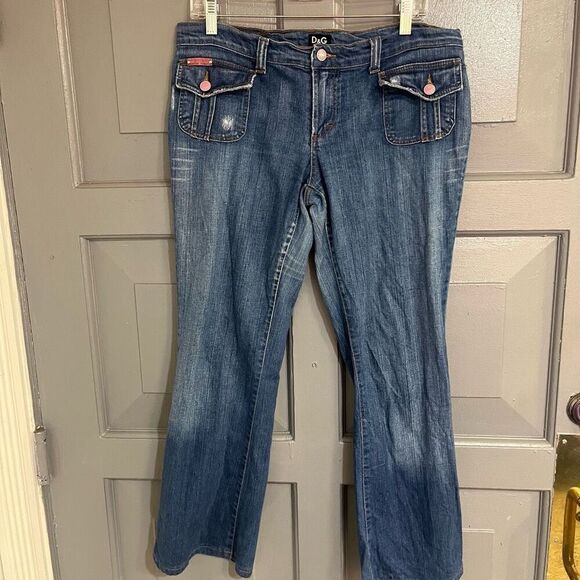 D&G Dolce & Gabbana Lite Distresses Straight Leg Pockets Front No Back Preloved - Picture 1 of 10